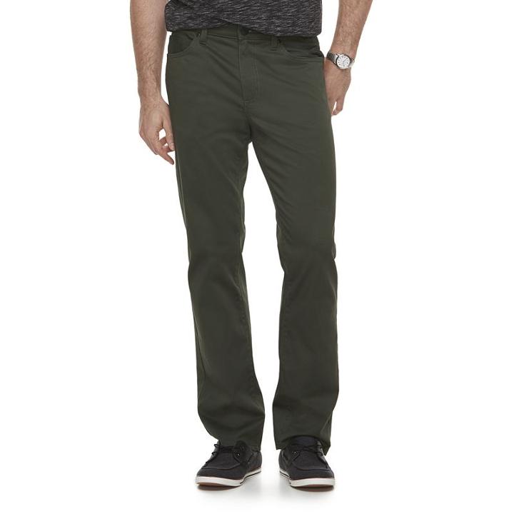 Men's Marc Anthony Slim-fit Brushed Satin Stretch Pants, Size: 34x32, Green