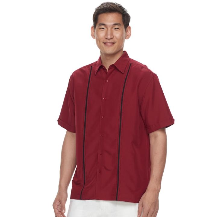 Big & Tall Havanera Classic-fit Button-down Shirt, Men's, Size: Xxl Tall, Dark Red