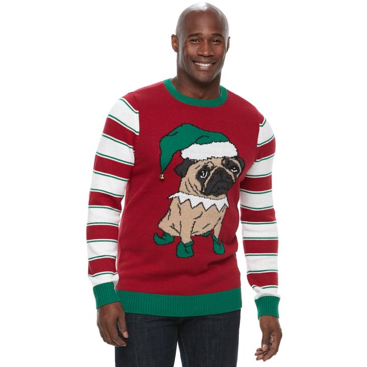 Big & Tall Method Pug Ugly Christmas Sweater, Men's, Size: 4xb, Med Red
