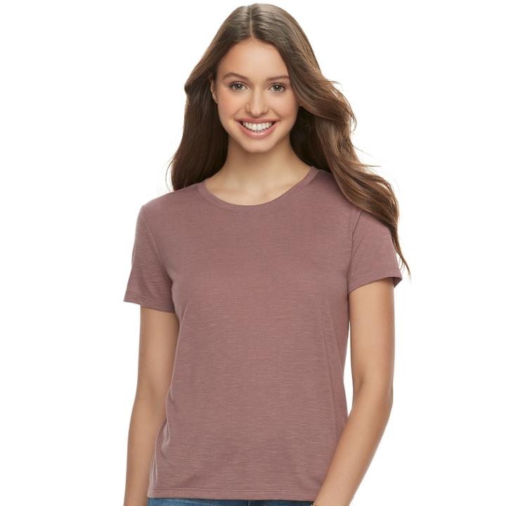 Juniors' So&reg; Crewneck Short Sleeve Tee, Teens, Size: Xs, Beig/green (beig/khaki)