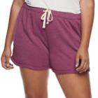 Juniors' Plus Size So&reg; Roll Cuff French Terry Shorts, Teens, Size: 1xl, Dark Pink