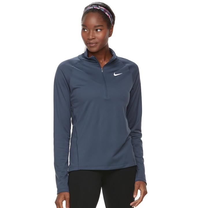Women's Nike Dry Half-zip Running Top, Size: Small, Blue Other