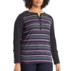 Plus Size Chaps Knit Top, Women's, Size: 3xl, Black