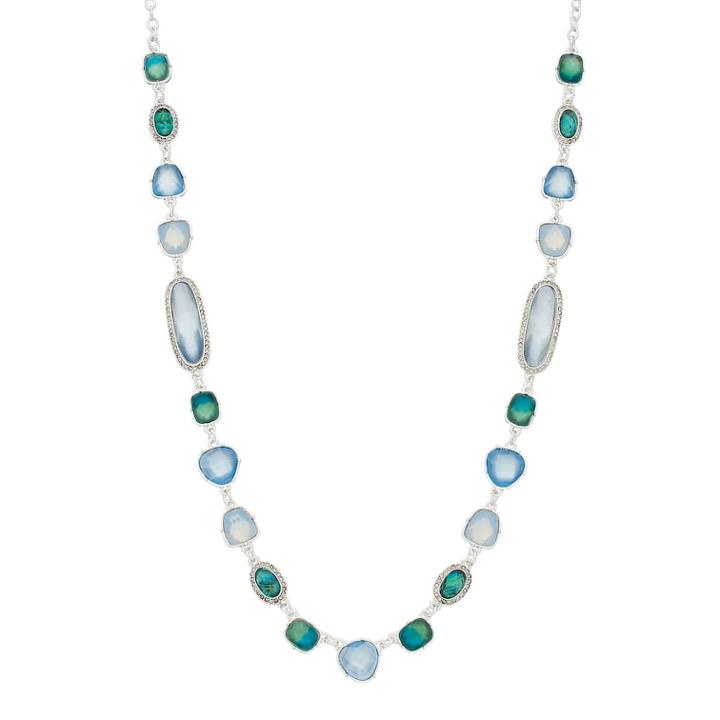 Dana Buchman Composite Shell Geometric Necklace, Women's, Blue