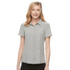 Women's Dana Buchman Pleated Blouse, Size: Small, Light Grey