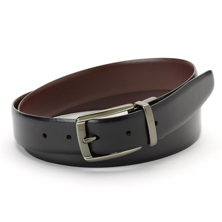 Apt. 9&reg; Hi-lo Reversible Leather Belt - Men, Size: 38, Grey