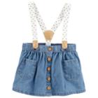 Baby Girl Oshkosh B'gosh&reg; Chambray Suspender Skirt, Size: 18-24 Month, Blue