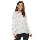 Women's Apt. 9&reg; Tiered Ruffle Top, Size: Xs, Natural
