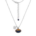 West Virginia Mountaineers Sterling Silver Team Logo & Crystal Football Pendant Necklace, Women's, Size: 18, Multicolor