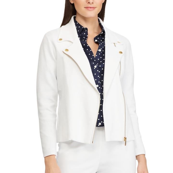 Women's Chaps Asymmetrical Sweater Jacket, Size: Xl, White