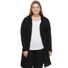 Juniors' Plus Size So&reg; Hooded Long Cardigan Sweater, Teens, Size: 2xl, Black