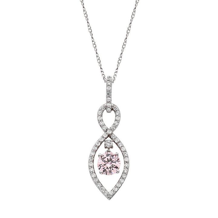 Sterling Silver Pink Cubic Zirconia Infinity Pendant Necklace, Women's, Size: 18