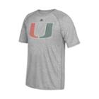 Men's Adidas Miami Hurricanes Linear Play Logo Tee, Size: Large, Mia Char