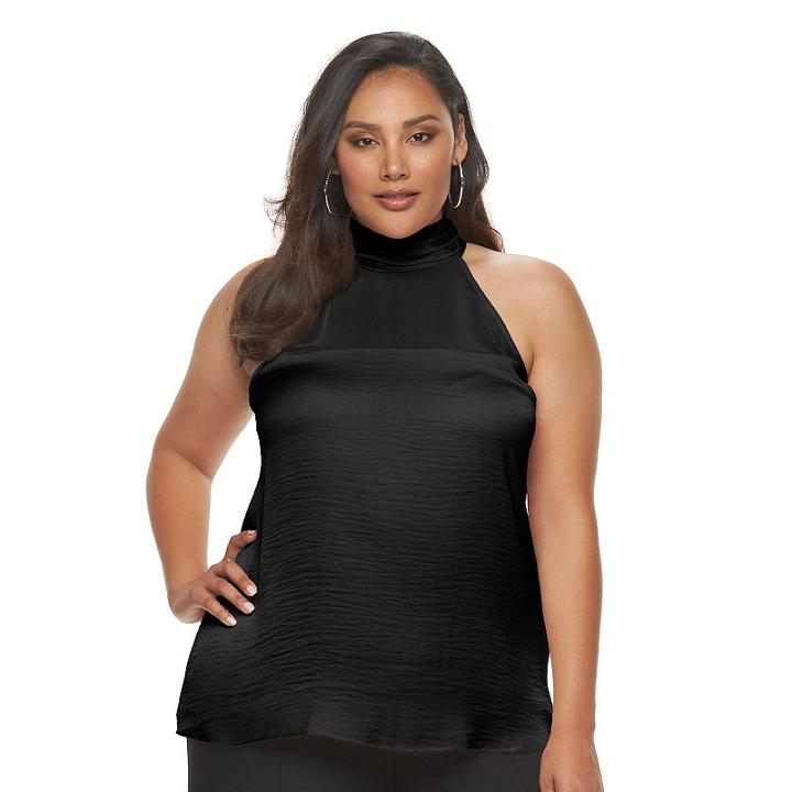 Plus Size Jennifer Lopez Mockneck Tank, Women's, Size: 0x, Black