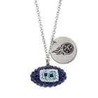 Tennessee Titans Crystal Sterling Silver Team Logo & Football Charm Necklace, Women's, Size: 18, Multicolor