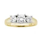 18k Gold Two Tone 1-ct. T.w. Round-cut Igl Certified Colorless Diamond 3-stone Ring, Women's, Size: 7.50, White