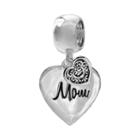 Individuality Beads Sterling Silver Mom Heart Charm, Women's