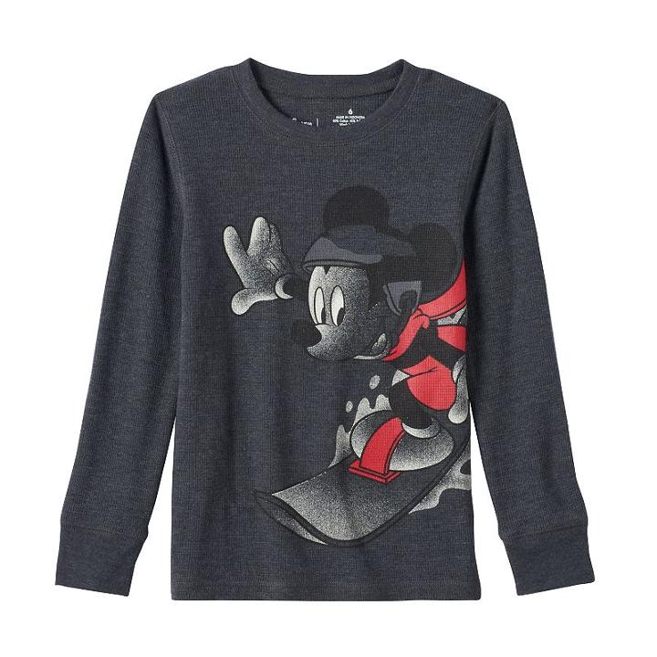 Disney's Mickey Mouse Boys 4-10 Snowboarding Tee By Jumping Beans&reg;, Boy's, Size: 8, Grey