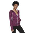 Juniors' So&reg; Space Dye Zip Up Hoodie, Girl's, Size: Medium, Med Purple