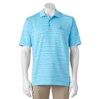 Men's Pebble Beach Classic-fit Embossed Striped Performance Golf Polo, Size: Small, Dark Blue
