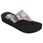 Women's North Carolina Tar Heels Shine Platform Flip-flops, Size: Xl, Red/coppr (rust/coppr)