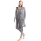 Women's Cuddl Duds Softwear Hooded Wrap Cardigan, Size: Medium, Grey (charcoal)