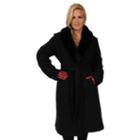 Plus Size Excelled Faux-wool Swing Coat, Women's, Size: 1xl, Black