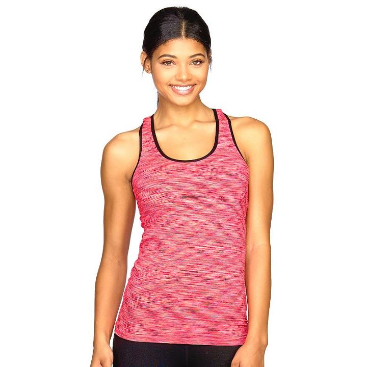 Women's Colosseum Space-dye Seamless Workout Tank, Size: Lg/x-lg, Med Pink