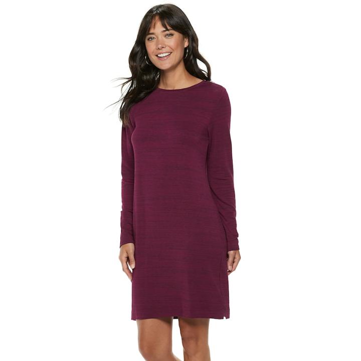 Women's Apt. 9&reg; Crewneck Sweaterdress, Size: Medium, Dark Red