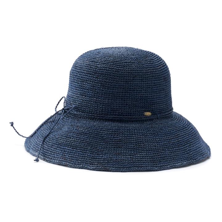Women's Scala Crocheted Raffia Cloche Hat, Turquoise/blue (turq/aqua)