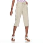 Women's Croft & Barrow&reg; Sheeting Pull-on Capris, Size: Large, Lt Beige