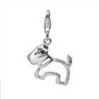 Personal Charm Sterling Silver Openwork Dog Charm, Women's, Grey