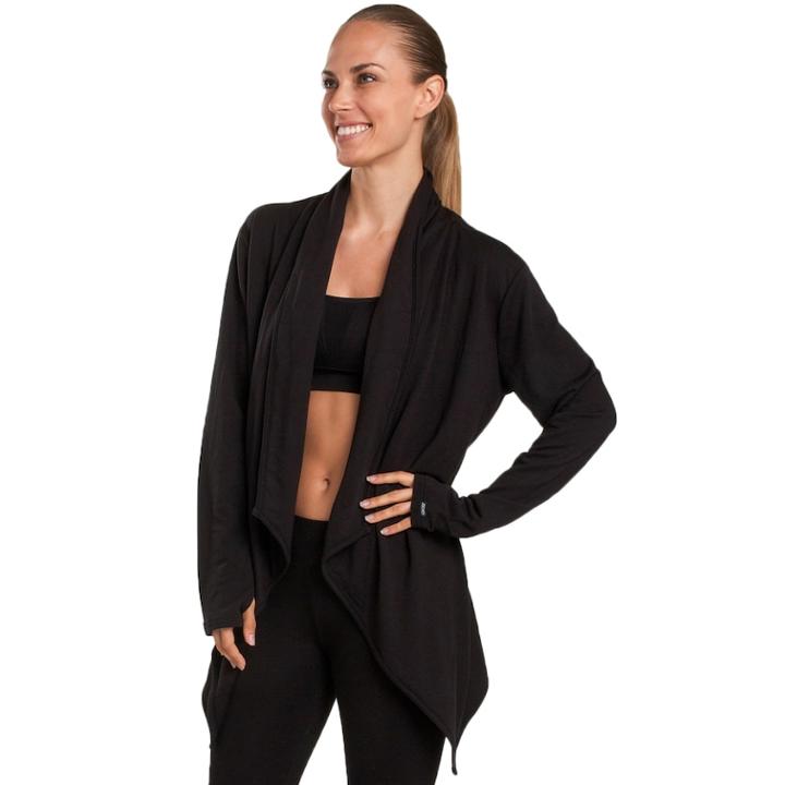 Women's Jockey Sport Tempo Thumb Hole Wrap Cardigan, Size: Large, Oxford