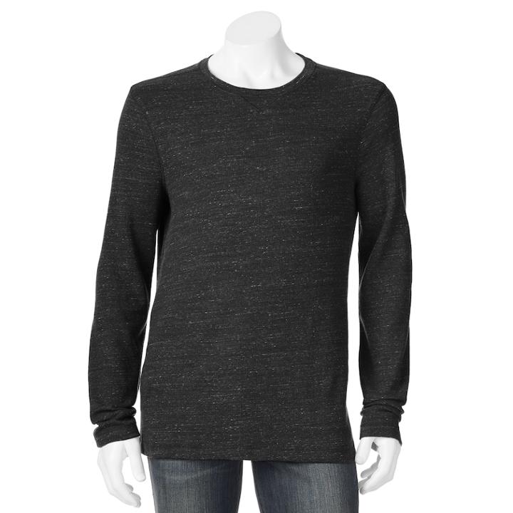 Big & Tall Apt. 9&reg; Modern-fit Waffle-weave Crewneck Tee, Men's, Size: Xxl Tall, Black
