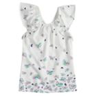 Girls 4-10 Sonoma Goods For Life&trade; Ruffle & Criss Cross Top, Size: 8, White