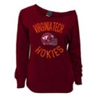 Juniors' Virginia Tech Hokies Flashdance Slouch Crewneck, Teens, Size: Medium, Dark Red