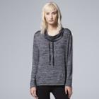 Women's Simply Vera Vera Wang Simply Separates Cowlneck Sweatshirt, Size: Medium, Dark Grey