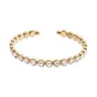 Brilliance 14k Gold Plated Circle Cuff Bracelet With Swarovski Crystals, Women's, White