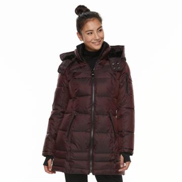 Women's Hfx Faux-fur Trimmed Puffer Jacket, Size: Small, Drk Purple