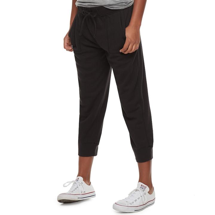 Juniors' So&reg; Crop Jogger Sweatpants, Teens, Size: Xs, Black