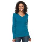 Women's Croft & Barrow&reg; Cable-knit Sweater, Size: Xl, Blue