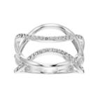 Brilliance Overlap Pave Ring With Swarovski Crystals, Women's, Size: 9, Silver Tone