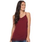 Women's Sonoma Goods For Life&trade; Satin Lace Cami, Size: Large, Dark Red