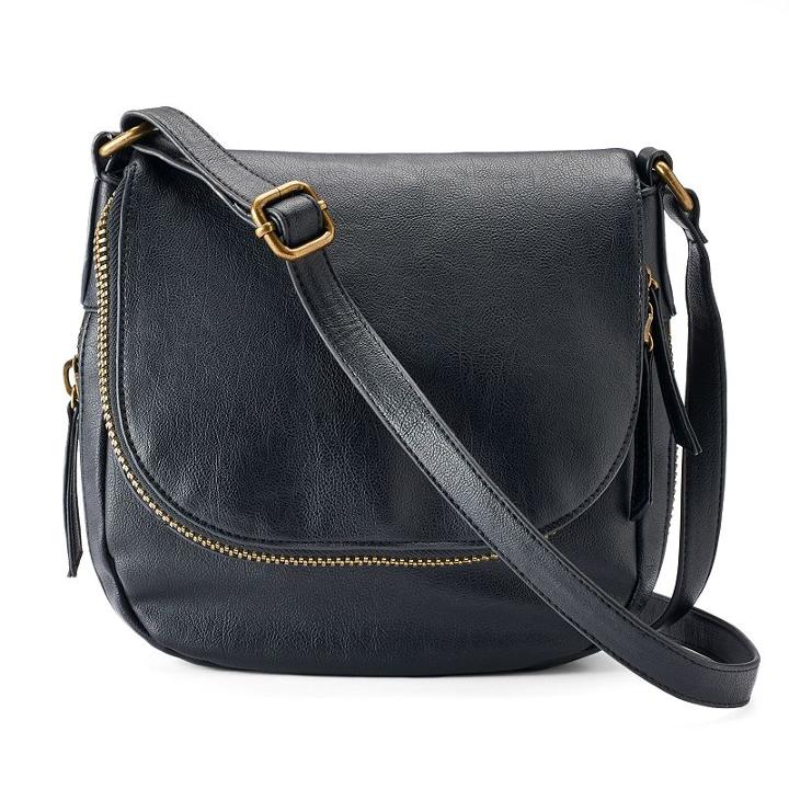 Sonoma Goods For Life™ Gertie Saddle Crossbody Bag, Women's, Black