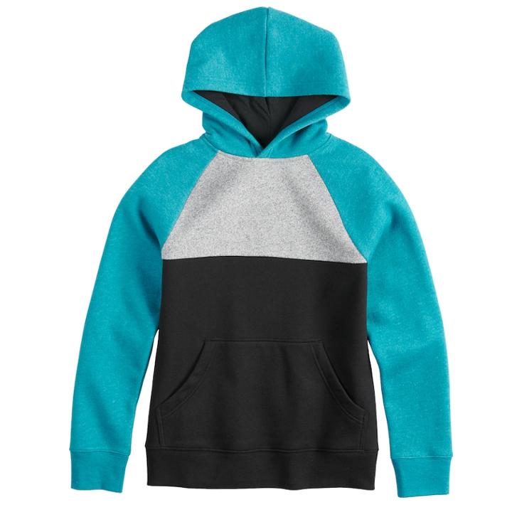 Boys 8-20 Urban Pipeline&reg; Fleece Colorblock Hoodie, Size: Medium, Dark Blue