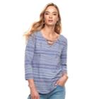 Petite Sonoma Goods For Life&trade; Lace-up Tee, Women's, Size: L Petite, Dark Blue