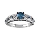 Stella Grace 10k White Gold 3/4 Carat T.w. Blue Diamond Filigree Ring, Women's, Size: 9