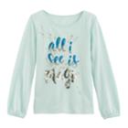 Girls 4-12 Sonoma Goods For Life&trade; Cinched Long-sleeve Embellished Tee, Size: 12, Brt Green