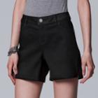 Women's Simply Vera Vera Wang Side Slit Jean Shorts, Size: 6, Black