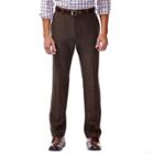 Men's Haggar Eclo Stria Classic-fit Flat-front Dress Pants, Size: 42x32, Brown